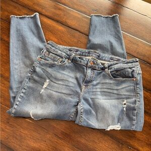 Vigoss Women's Blue Distressed Jeans- Size 14/27